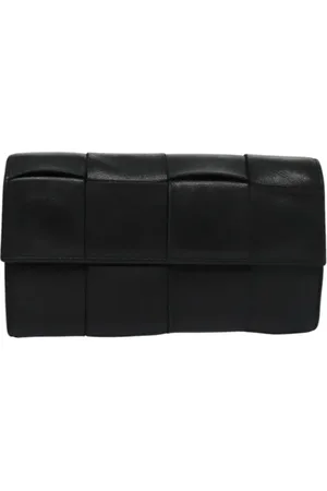 Bottega Veneta Pre-owned, Kobieta, Czarny, ONE SIZE, Skóra, Pre-owned skórzane portfele