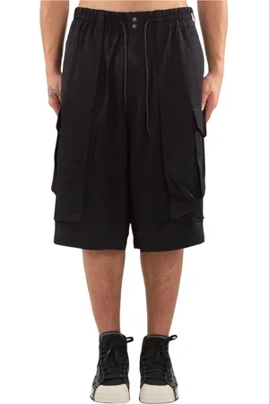 Y-3 Szorty, Mężczyzna, Czarny, L, Rayon, Czarne Luźne Szorty Cargo