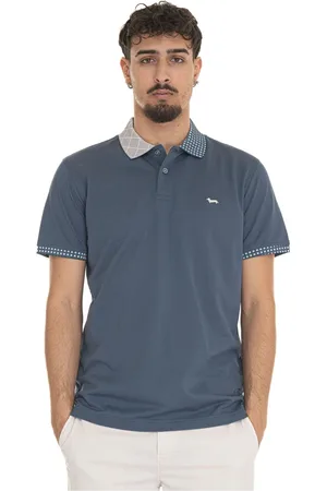 HARMONT&BLAINE Koszulki, Mężczyzna, Niebieski, 4XL, Short sleeve polo shirt