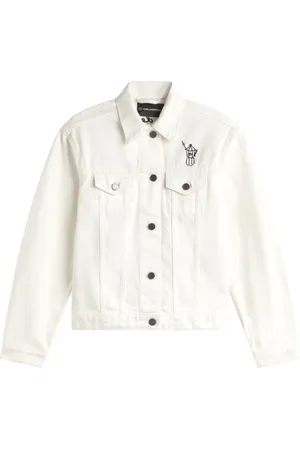 Karl Lagerfeld Kurtki, Kobieta, Biały, L, Denim, Denim Jacket