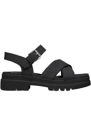 Timberland Buty, Kobieta, Czarny, 36 EU, Skóra, Sandały z Paskiem na Pięcie London Vibe