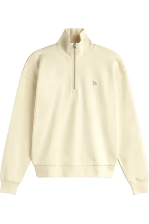 Maison Kitsuné Bluzy, Kobieta, Beżowy, M, Baby Fox Patch Sweatshirt