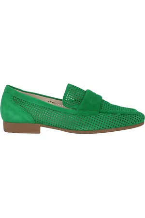 Gabor Buty, Kobieta, Zielony, 39 EU, Zamsz, Zielony Zamszowy Mokasyn Damski