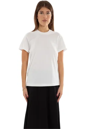 Y-3 Koszulki, Kobieta, Biały, S, Zwykły T-shirt z Tonal Logo