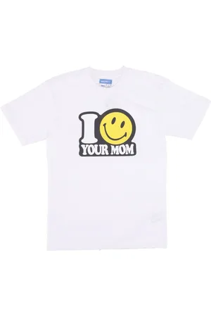 MARKET Koszulki, Mężczyzna, Biały, S, T-shirt Smiley dla stylu casual