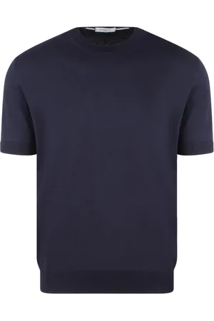 Paolo Pecora Koszulki, Mężczyzna, Niebieski, XL, Bawełniana Sweter T-shirt Ss 25 Regular Fit