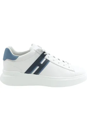 Hogan Buty, Mężczyzna, Biały, 40 EU, Zamsz, Białe Skórzane Sneakersy z Detalem H
