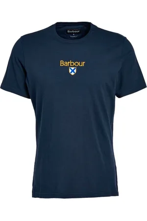 Barbour Koszulki, Mężczyzna, Niebieski, L, Bawełna, Emblematyczny T-shirt Granatowy