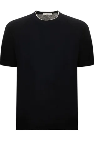 Paolo Pecora Koszulki, Mężczyzna, Czarny, 2XL, T-shirt z kontrastowymi mankietami Raglan