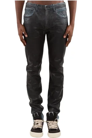 Purple Brand Jeansy, Mężczyzna, Czarny, W32, Czarne Indigo Coated Skinny Jeansy