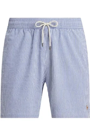 Ralph Lauren Stroje kąpielowe, Mężczyzna, Niebieski, XL, Bawełna, Royal Seersucker Traveller Swim Trunk