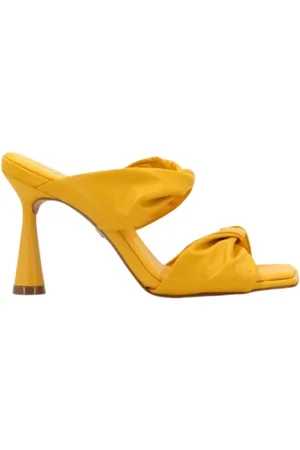 CARRANO Buty, Kobieta, Żółty, 37 EU, Mulesy z skóry w kanarkowym