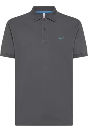 sun68 Koszulki, Mężczyzna, Szary, XL, Szara Polo T-shirt Minimalistyczny Design