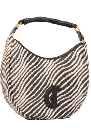 Roberto Cavalli Torebki, Kobieta, Szary, ONE SIZE, Len, Plecak z plecionym wzorem zebry