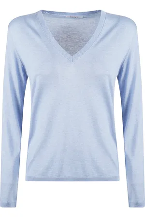 KANGRA CASHMERE Swetry, Kobieta, Niebieski, M, Kaszmir, Jasnoniebieski Jedwabno-Kaszmirowy Sweter