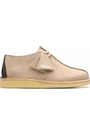 Clarks Buty, Mężczyzna, Beżowy, 47 EU, Zamsz, Desert Trek Męskie Buty na Sznurowadła - Beżowy