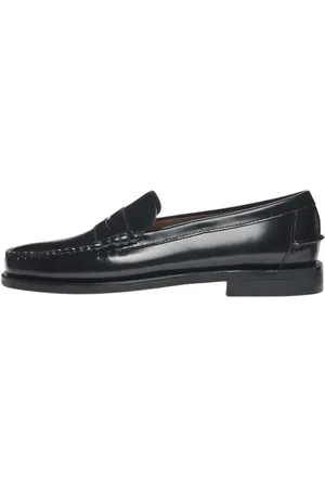 SEBAGO Buty, Mężczyzna, Czarny, 41 1/2 EU, Klasyczne Dan Skórzane Mokasyny wsuwane