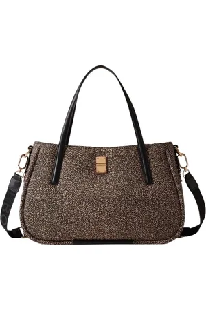 Borbonese Torebki, Kobieta, brązowy, ONE SIZE, Torba z tkaniny z detalami skóry