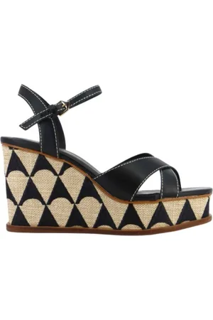 CARRANO Buty, Kobieta, Czarny, 39 EU, Bawełna, Kliny skórzane Czarne tkanina