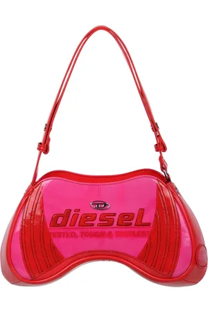 Diesel Torebki, Kobieta, Czerwony, ONE SIZE, Błyszcząca torba na ramię motocyklowa