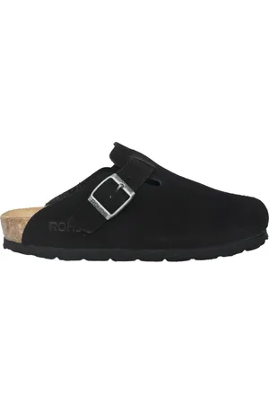 Rohde Buty, Kobieta, Czarny, 39 EU, Zamsz, Czarne drewniaki damskie sandały