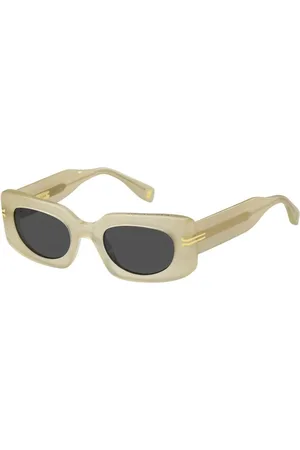 Marc Jacobs Akcesoria, Kobieta, Beżowy, ONE SIZE, Eleganckie Okulary przeciwsłoneczne z octanu z szarymi soczewkami