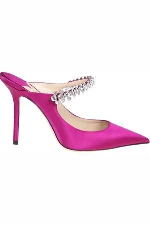 Jimmy Choo Buty, Kobieta, Różowy, 36 1/2 EU, Malinowy Satynowy Kryształowe Mules