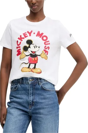 Desigual Koszulki, Kobieta, Biały, S, Stylowa Koszulka z Nadrukiem z Bawełny