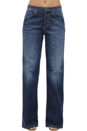 Dondup Jeansy, Kobieta, Niebieski, W29, Denim, Jeansyy Wide Leg z Denimu Stretch
