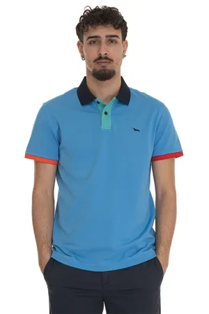 HARMONT&BLAINE Koszulki, Mężczyzna, Niebieski, L, Polo shirt