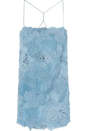 ERMANNO SCERVINO Sukienki, Kobieta, Niebieski, S, Denim, Lekka Sukienka Trapezowa z Denimu