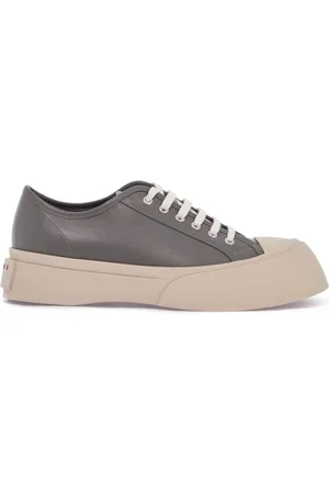 Marni Buty, Mężczyzna, Szary, 42 EU, Skóra, Eleganckie szare sneakersy ze skóry cielęcej