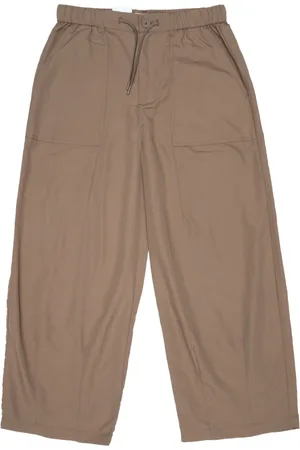 Edwin Spodnie, Mężczyzna, brązowy, L, Nylon, Oversize Spodnie Nylonowe