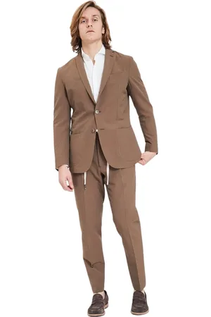 Biagio Santaniello Garnitury, Mężczyzna, brązowy, M, Elegancka Sukienka na Specjalne Okazje