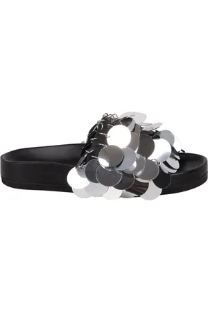 Paco rabanne Buty, Kobieta, Szary, 36 EU, Srebrne Sandały z Cekinami
