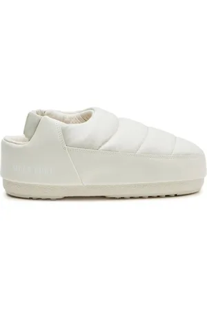 Moon Boot Buty, Mężczyzna, Biały, 43 EU, Nylon, Logo Mules Sandały Kremowe Podeszwa z gumy