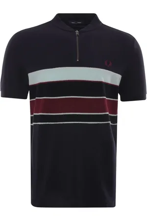 Fred Perry Koszulki, Mężczyzna, Niebieski, M, Granatowy Polo z zamkiem na szyi i ręcznikiem