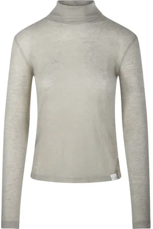 Sandbeige Swetry, Kobieta, Beżowy, S, Sweter z golfem w kolorze khaki