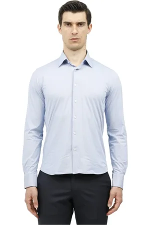 RRD Koszule, Mężczyzna, Niebieski, 2XL, Koszula Oxford z tkaniny dżersejowej z mikro-wzorem