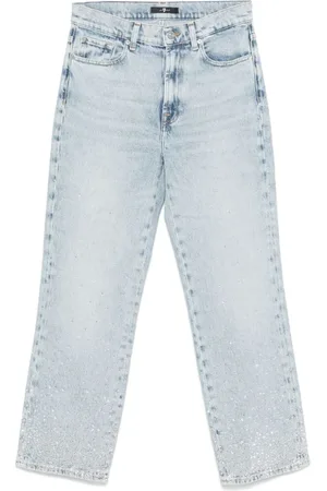7 for all Mankind Jeansy, Kobieta, Niebieski, W27, Bawełna, Proste jeansy damskie