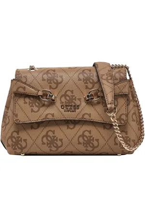 Guess Torebki, Kobieta, brązowy, ONE SIZE, Brązowa torebka z złotymi detalami