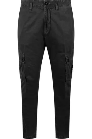 Stone Island Spodnie, Mężczyzna, Czarny, W33, Spodnie Cargo z Funkcjonalnymi Kieszeniami