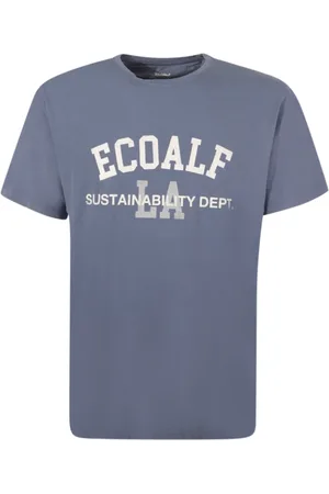 ECOALF Koszulki, Mężczyzna, Niebieski, XL, Niebieski T-shirt z okrągłym dekoltem i nadrukiem