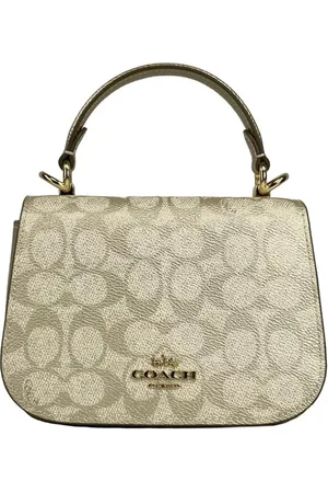 Coach Torebki, Kobieta, Beżowy, ONE SIZE, Champagne Goldowa Skórzana Torba na Ramię