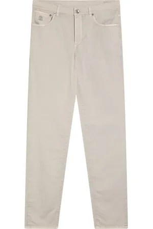 Brunello Cucinelli Spodnie, Mężczyzna, Beżowy, L, Spodnie regular fit