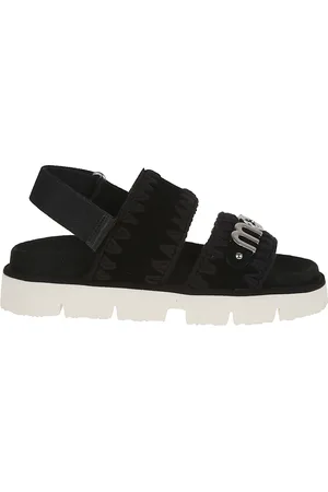 Mou Buty, Kobieta, Czarny, 38 EU, Czarne Skórzane Sandały dla Kobiet