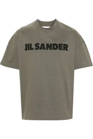 Jil Sander Koszulki, Mężczyzna, Zielony, L, Zielony T-shirt z nadrukiem logo