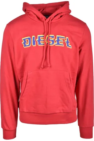 Diesel Bluzy, Mężczyzna, Czerwony, M, Swetry Bluzy z kapturem