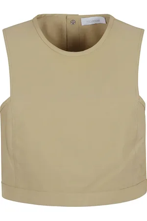 Paco rabanne Koszulki, Kobieta, Beżowy, S, Żółto-pomarańczowy Top dla Kobiet