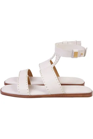 ELEVENTY Buty, Kobieta, Biały, 38 EU, Kapeluszowe Skórzane Sandały